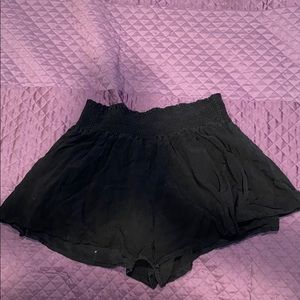 Black Flowy Shorts